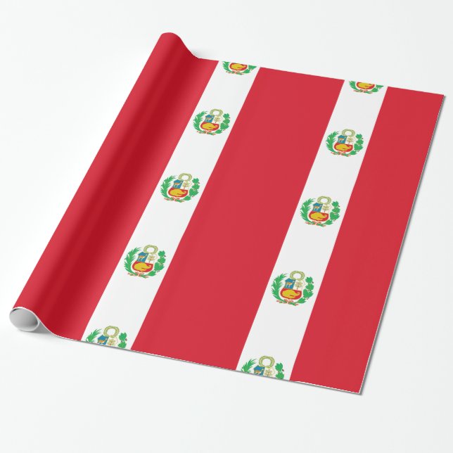Papel De Regalo Bandera de Perú (Desenrollado)