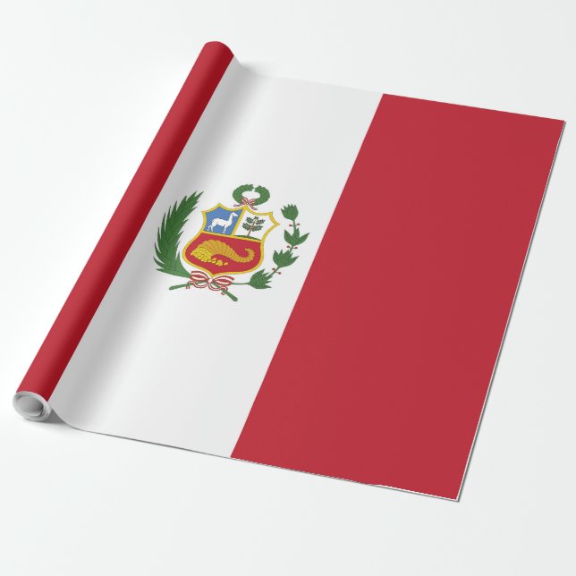 Papel De Regalo Bandera de Perú (Desenrollado)