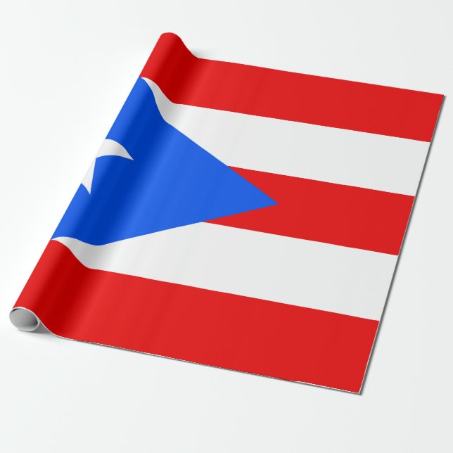 Papel De Regalo Bandera de Puerto Rico (Desenrollado)