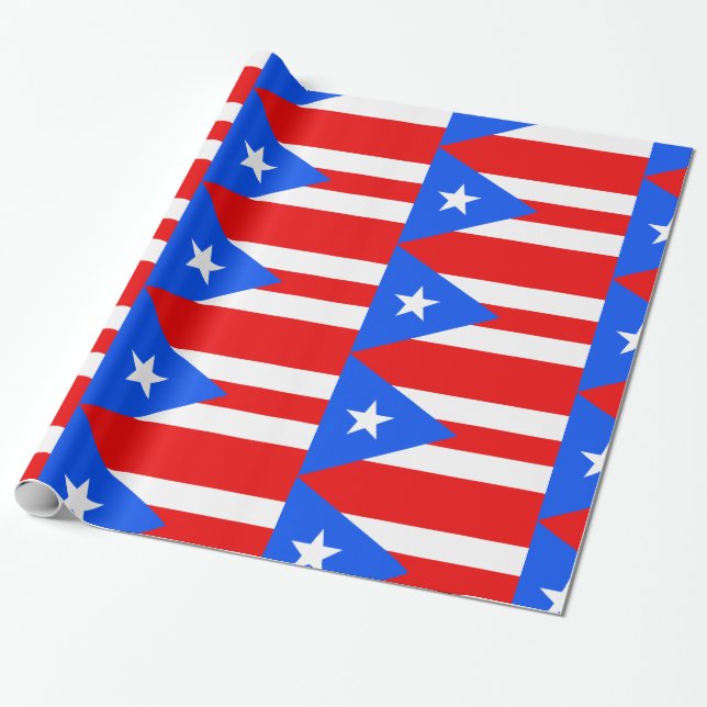 Papel De Regalo Bandera de Puerto Rico (Desenrollado)