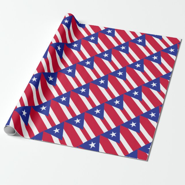 Papel De Regalo Bandera de Puerto Rico - Bandera de Puerto Rico (Desenrollado)