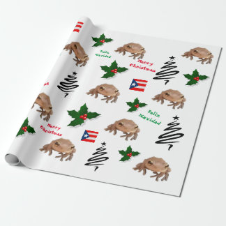 Papel De Regalo Bandera de Puerto Rico y coqui
