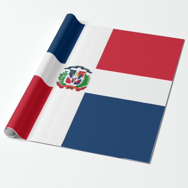 Papel De Regalo Bandera De República Dominicana (Desenrollado)