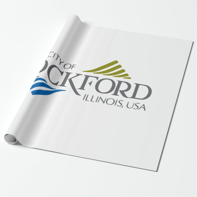 Papel De Regalo Bandera de Rockford (Illinois) (Desenrollado)
