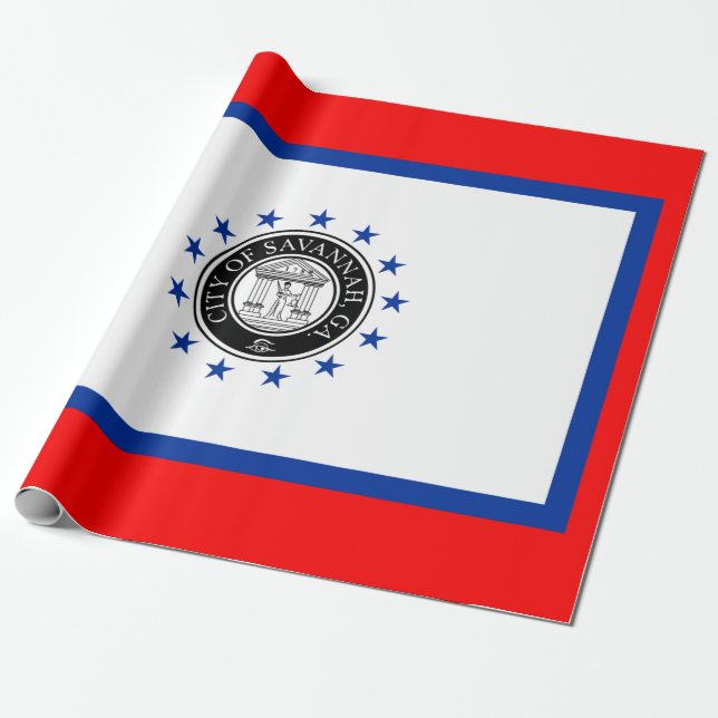 Papel De Regalo Bandera de Savannah (Georgia) (Desenrollado)