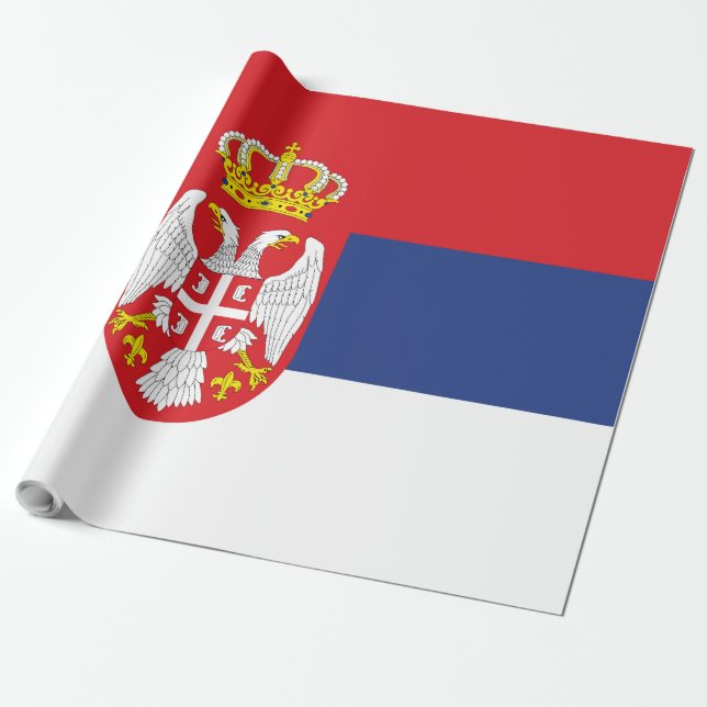 Papel De Regalo Bandera de Serbia (Desenrollado)