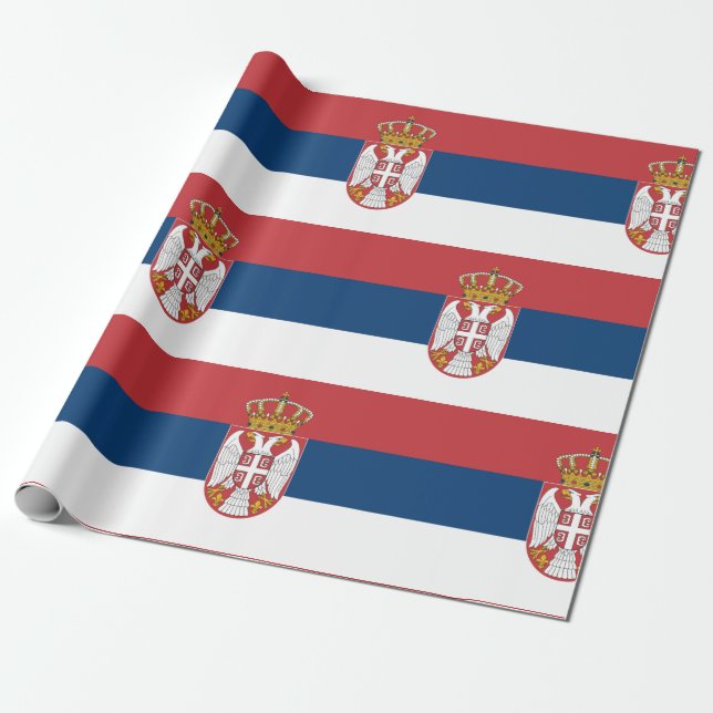 Papel De Regalo Bandera de Serbia (Desenrollado)