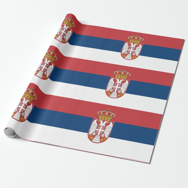 Papel De Regalo Bandera de Serbia (Desenrollado)