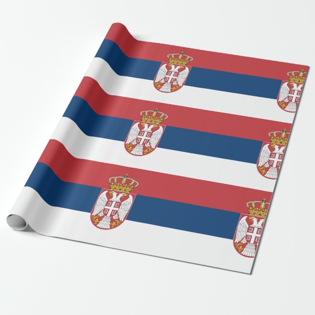 Papel De Regalo Bandera de Serbia (Desenrollado)
