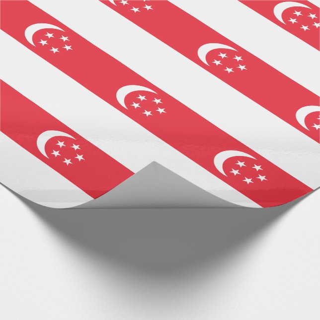 Papel De Regalo Bandera de Singapur (Esquina)