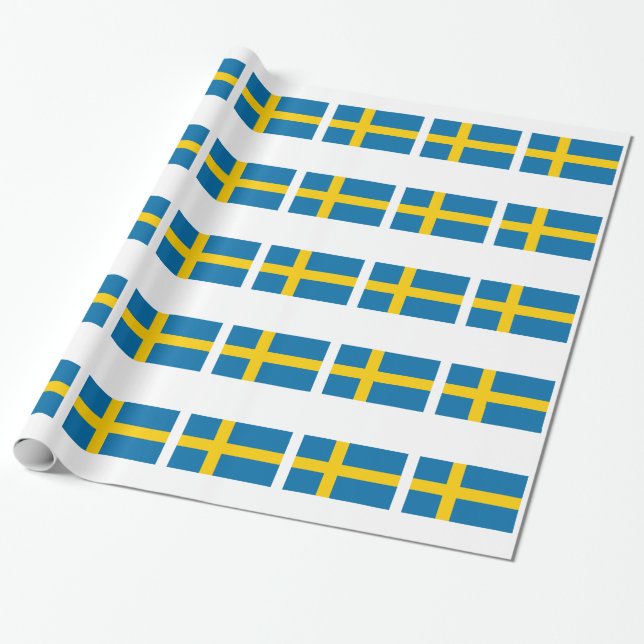 Papel De Regalo Bandera de Suecia (Desenrollado)