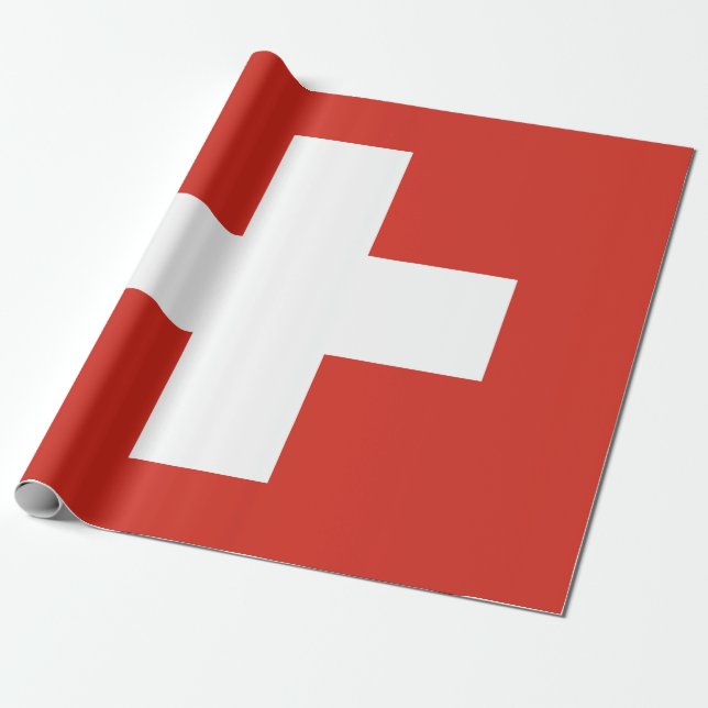 Papel De Regalo Bandera de Suiza (Desenrollado)