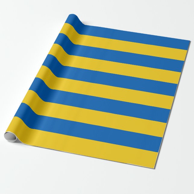 Papel De Regalo Bandera de Ucrania franjas amarillas azules (Desenrollado)
