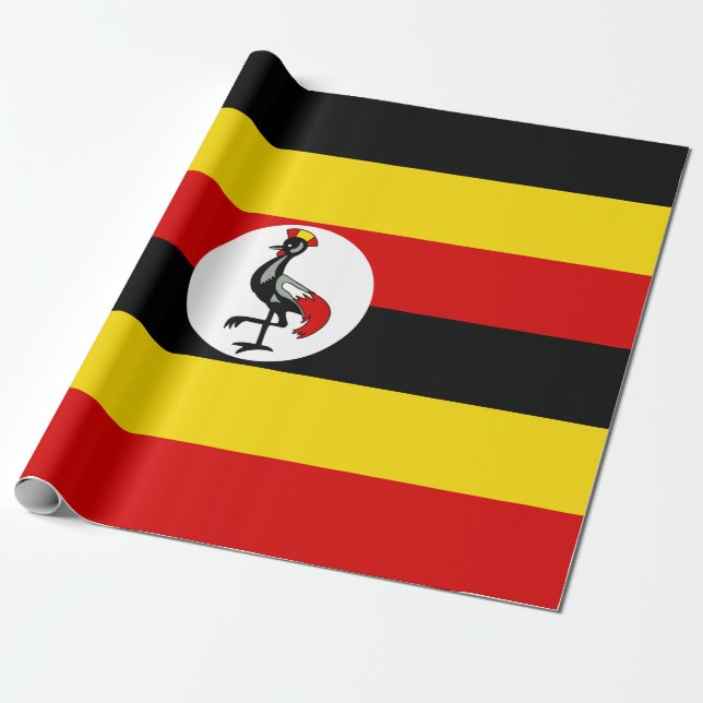 Papel De Regalo Bandera de Uganda (Desenrollado)