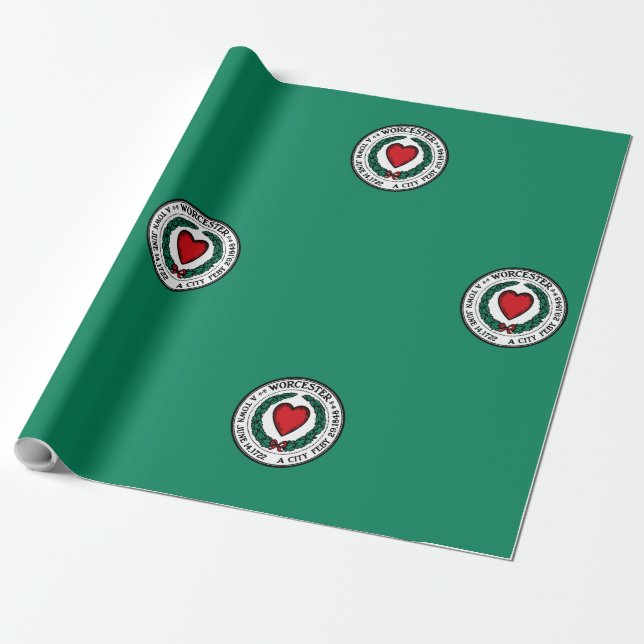 Papel De Regalo Bandera de Worcester, Massachusetts  (Desenrollado)