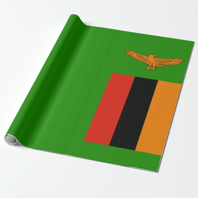 Papel De Regalo Bandera de Zambia (Desenrollado)