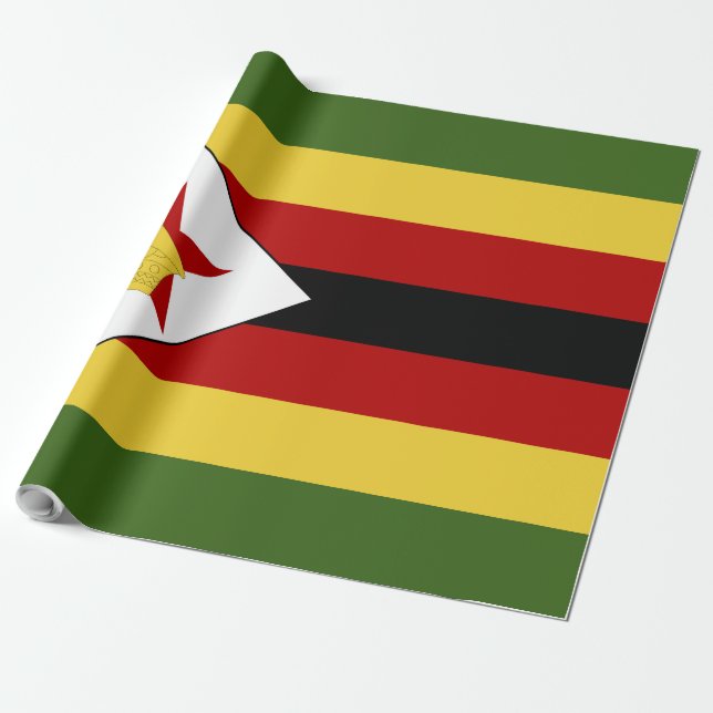 Papel De Regalo Bandera de Zimbabue (Desenrollado)