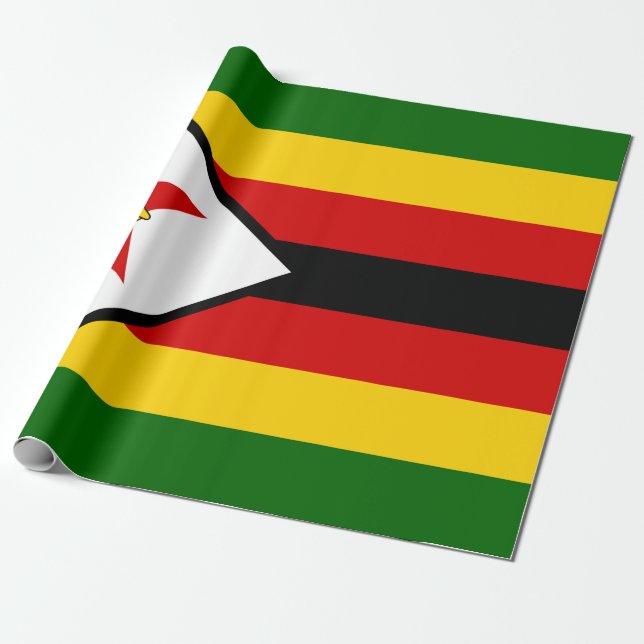 Papel De Regalo Bandera de Zimbabue (Desenrollado)