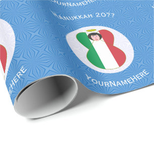 Papel De Regalo Bandera del Ángel Italiano para Janucá