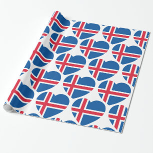 Papel De Regalo Bandera del Corazón de Islandia
