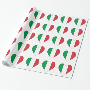 Papel De Regalo Bandera del Corazón Italiano