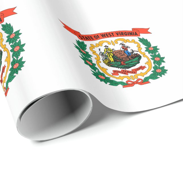 Papel De Regalo Bandera del Estado de Virginia Occidental (Esquina del rollo)
