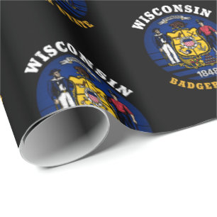 PAPEL DE REGALO BANDERA DEL ESTADO DE WISCONSIN BADGER
