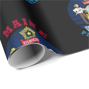 PAPEL DE REGALO BANDERA DEL ESTADO DEL PINO DE MAINE