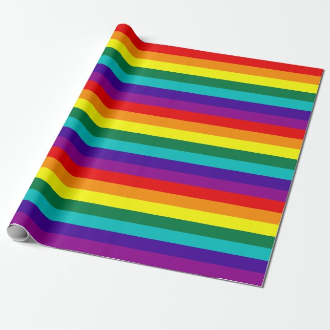 Papel De Regalo Bandera del Orgullo Arcoiris de 7 bandas (Desenrollado)