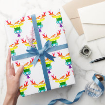 Bandera del orgullo arcoiris de los renos Navidade