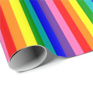 Papel De Regalo Bandera del Orgullo Arcoíris de Ocho Franjas Verti