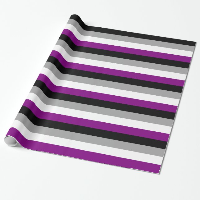 Papel De Regalo Bandera del Orgullo Asexual (Desenrollado)