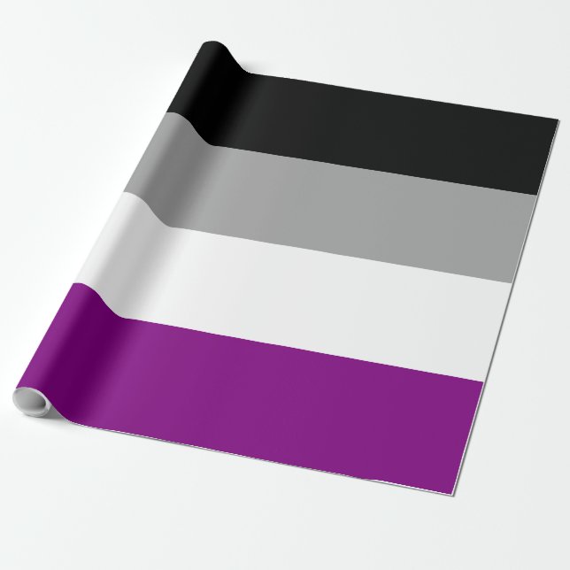 Papel De Regalo Bandera del Orgullo Asexual Patrón de Rayos LGBTQ (Desenrollado)