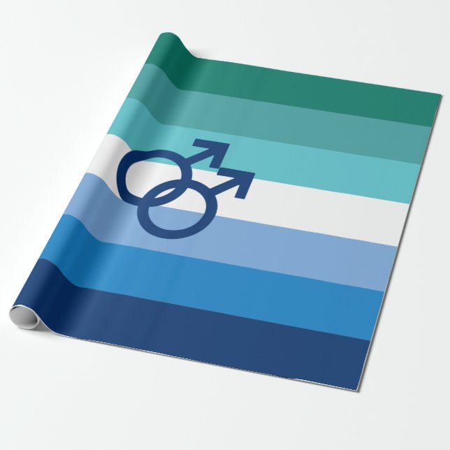 Papel De Regalo Bandera del Orgullo Gay Masculino MLM (Desenrollado)
