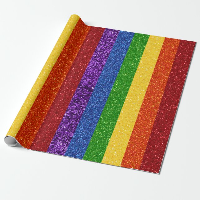 Papel De Regalo Bandera del orgullo gay Purpurina LGBT (Desenrollado)