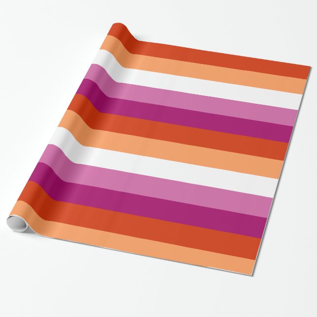Papel De Regalo Bandera del Orgullo Lesbiano LGBTQ (Desenrollado)