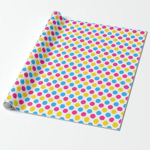 Papel De Regalo Bandera del Orgullo Pansexual Colores Polkadots