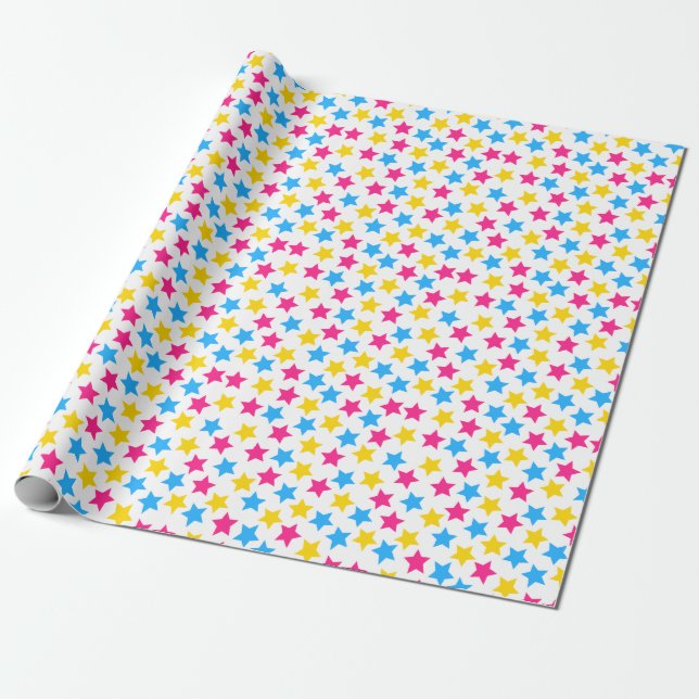 Papel De Regalo Bandera del Orgullo Pansexual Pan Estrellas Amaril (Desenrollado)