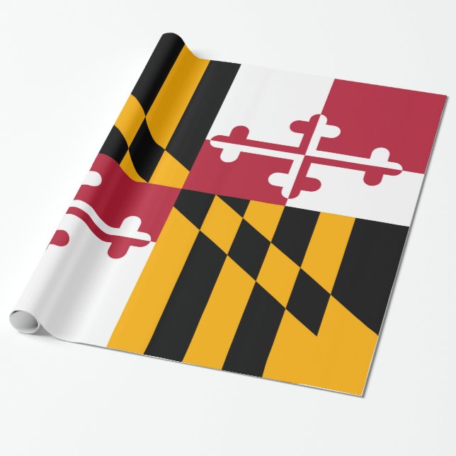 Papel De Regalo Bandera dinámica del estado de Maryland (Desenrollado)