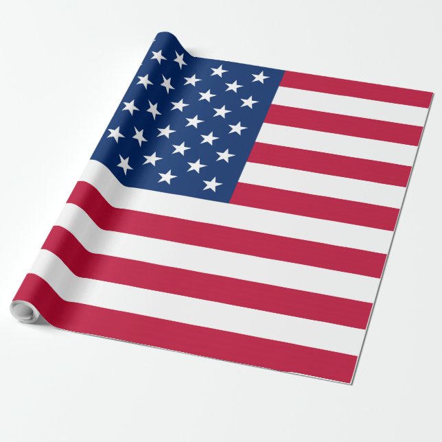 Papel De Regalo Bandera Estados Unidos País de Estados Unidos (Desenrollado)