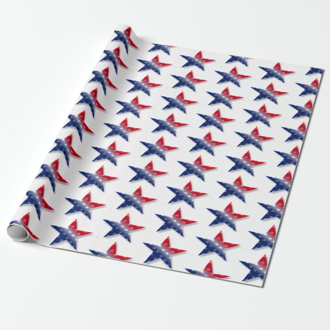Papel De Regalo Bandera estadounidense (Desenrollado)