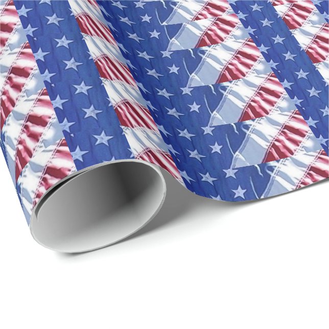 Papel De Regalo Bandera estadounidense (Esquina del rollo)