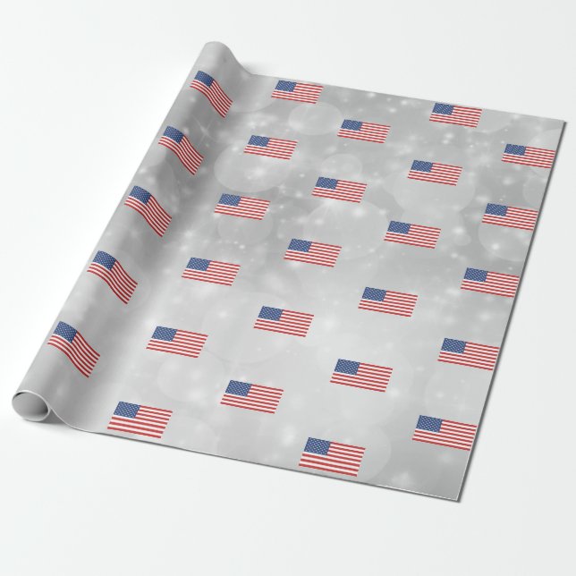 Papel De Regalo Bandera estadounidense América Patriótica de Estad (Desenrollado)