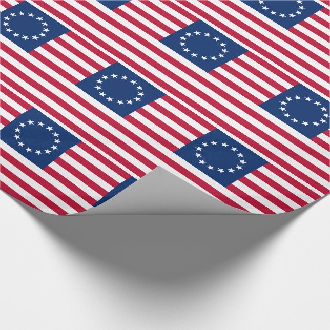 Papel De Regalo Bandera estadounidense de Betsy Ross (Esquina)