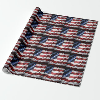 Papel De Regalo Bandera estadounidense enmarañada.