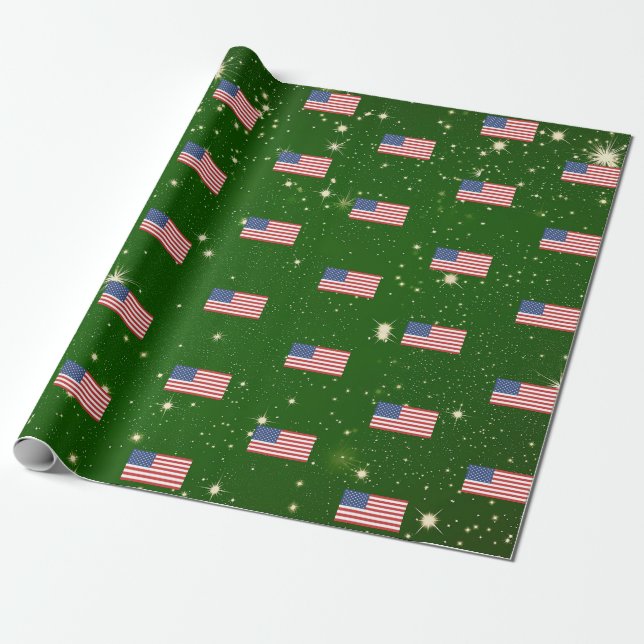 Papel De Regalo Bandera estadounidense Estados Unidos Navidades pa (Desenrollado)