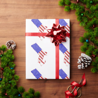 Papel De Regalo Bandera estadounidense modelada de Massachusetts P