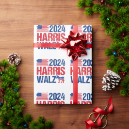 Papel De Regalo Bandera estadounidense patriótica Harris Walz 2024