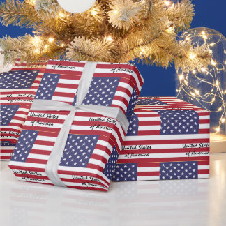 Papel De Regalo Bandera estadounidense y Estados Unidos de América