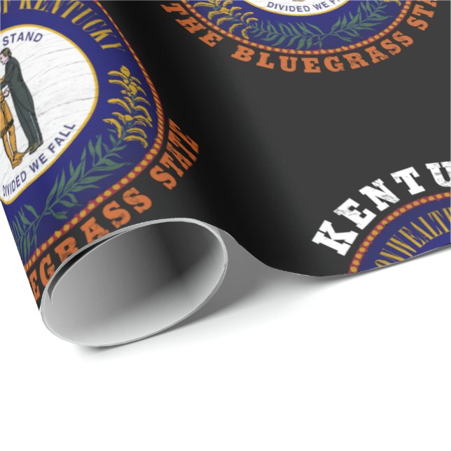 PAPEL DE REGALO BANDERA ESTATAL DE BLUEGRASS DE KENTUCKY (Esquina del rollo)